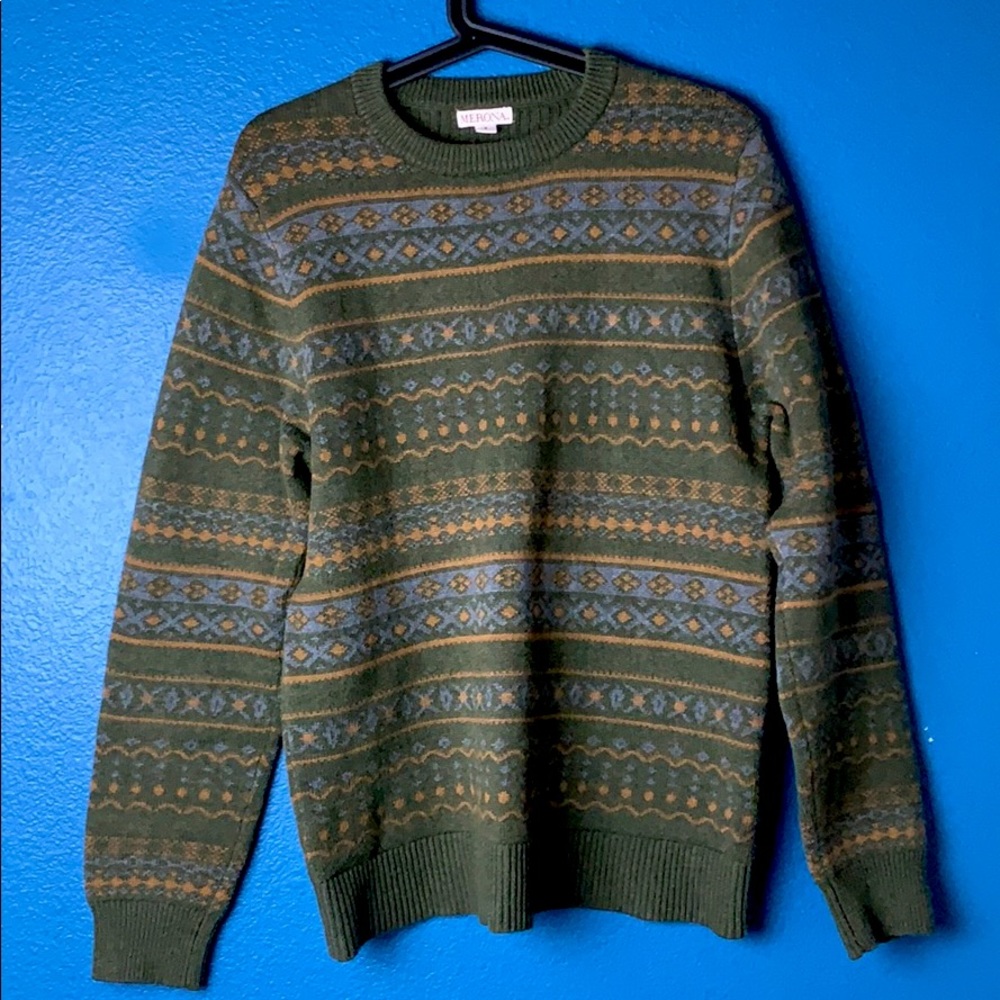 Green and Gold Warm Winter Sweater